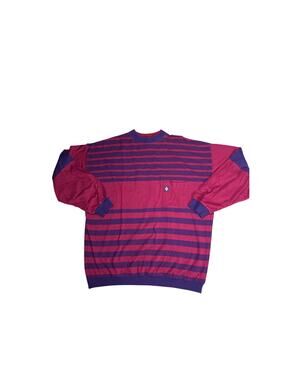 VTG Members Only Striped Rugby Sweater XLXT Red Navy Knit Pullover Extra Tall